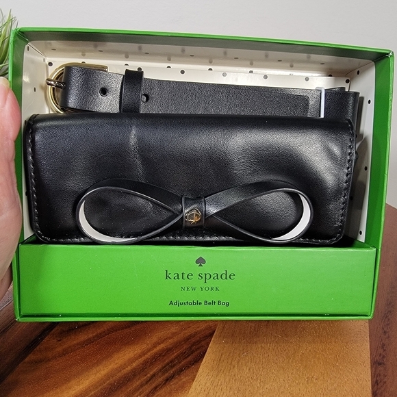 NEW Kate Spade Black Leather Belt Bag with Bow Detail - Picture 7 of 13